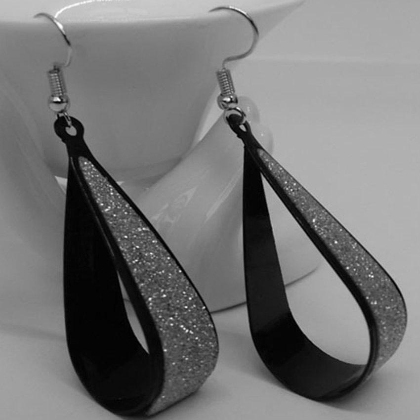 

Европейские и американские классические серьги-капли с полым узором - разноцветные подвески чёрный