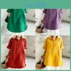 Cotton Linen Casual Dress With Pique Stitch For Summer Leisure Wear For Middleaged Women