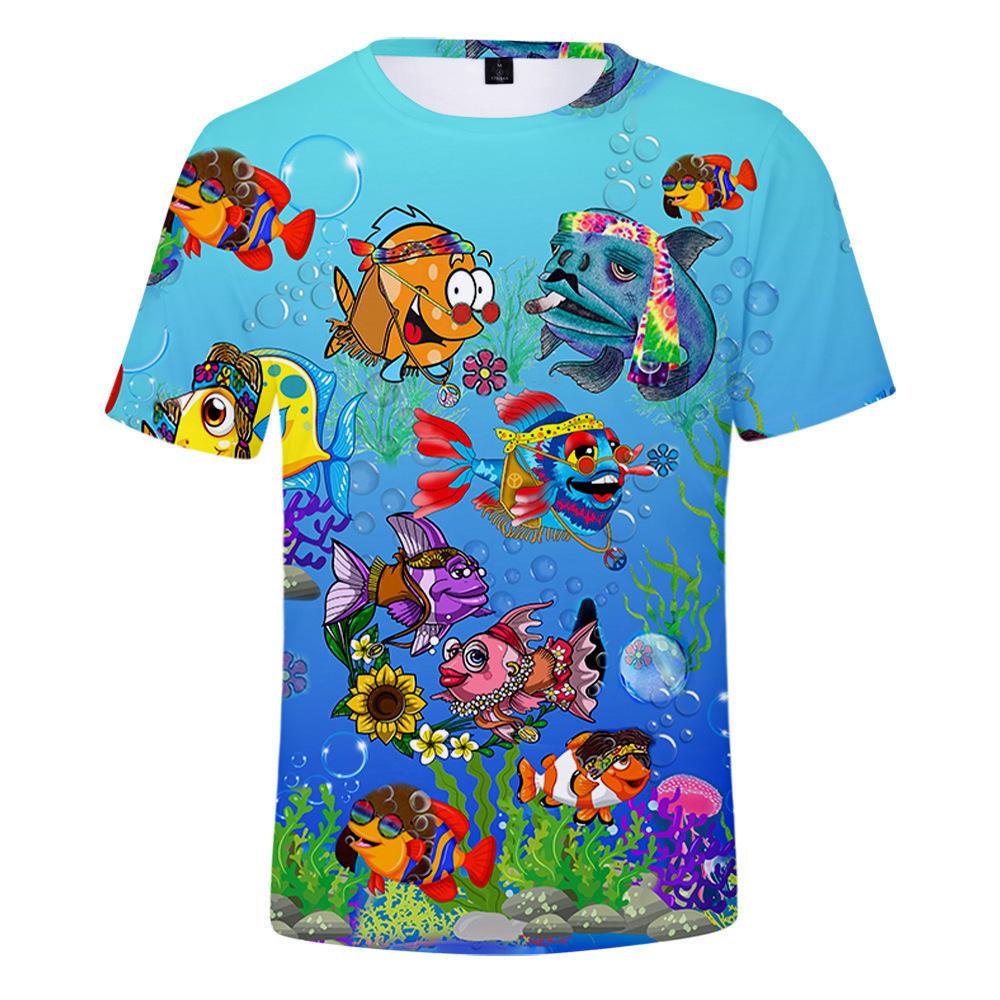 Summer Hawaiian Elements 3D Digital Printed Short Sleeved Trendy Quick Drying Adult T-shirt