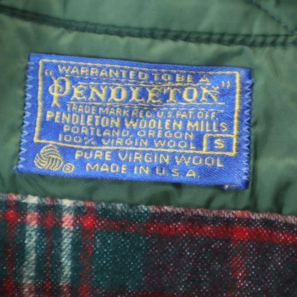 PENDLETON 70s 80s Wool Made in USA Vintage check Long sleeve shirt Men's Used
