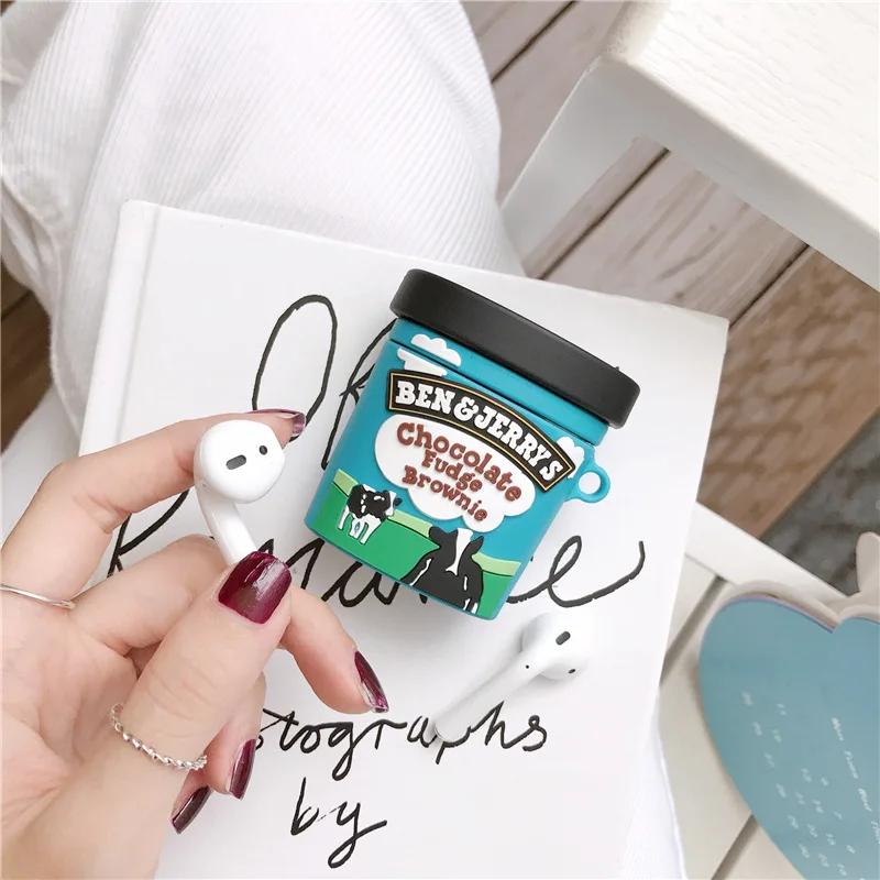 Sjokoladetrekk for AirPods 4 2024 3D Øretelefonetui for AirPods 1 2 3 Pro Hai Hodetelefondeksel for AirPods Pro 2 Etui