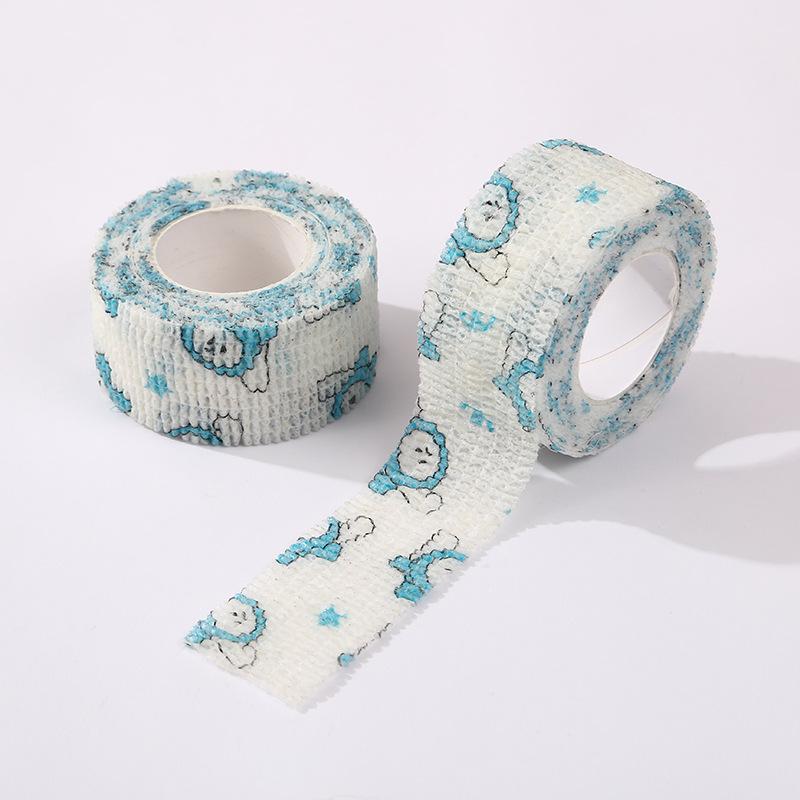 Cute Cartoon Elastic Finger Bandage - Non-woven, Self-adhesive, Durable Student Anti-Wear Wrap