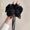 Fabric Satin Bow Streamer Large Intestine Hair Band Women's Fresh and Fashionable Head Flower Versatile Headgear Hair Accessories
