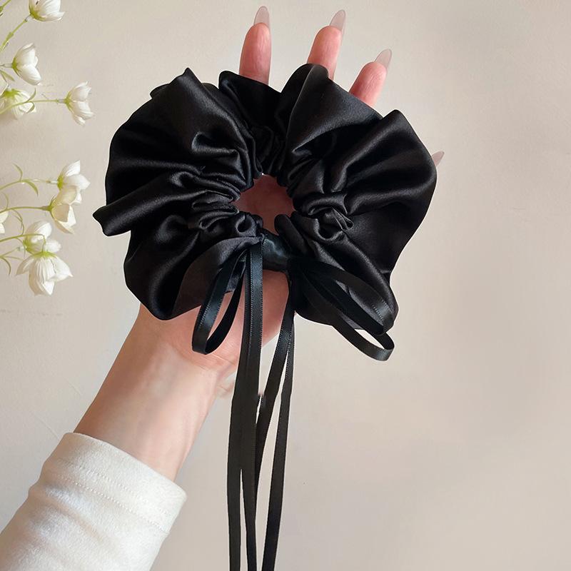 Fabric Satin Bow Streamer Large Intestine Hair Band Women's Fresh and Fashionable Head Flower Versatile Headgear Hair Accessories