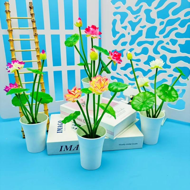 Simulovaný Lotos Mini Lotos Malá Leknín Ozdoby Hotelové Pokovování Dekorace Domácí Dekorace Květiny