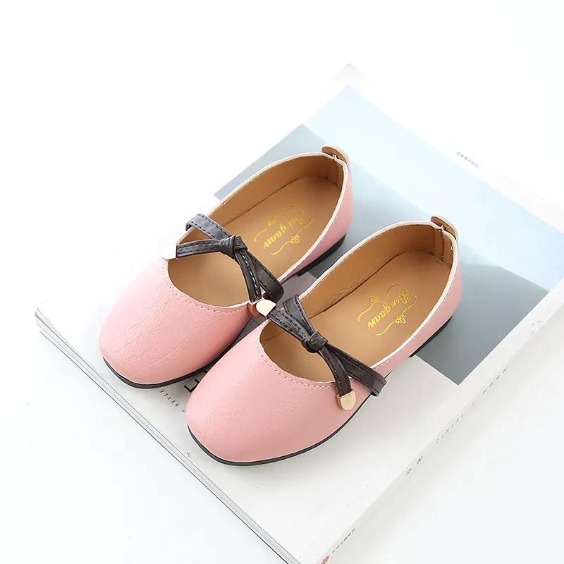Kinder Prinzessin Party Performance Schuhe mit großer Schleife Rutschfeste Schuhe für Kinder Weiche Sohle Niedrigen Absatz