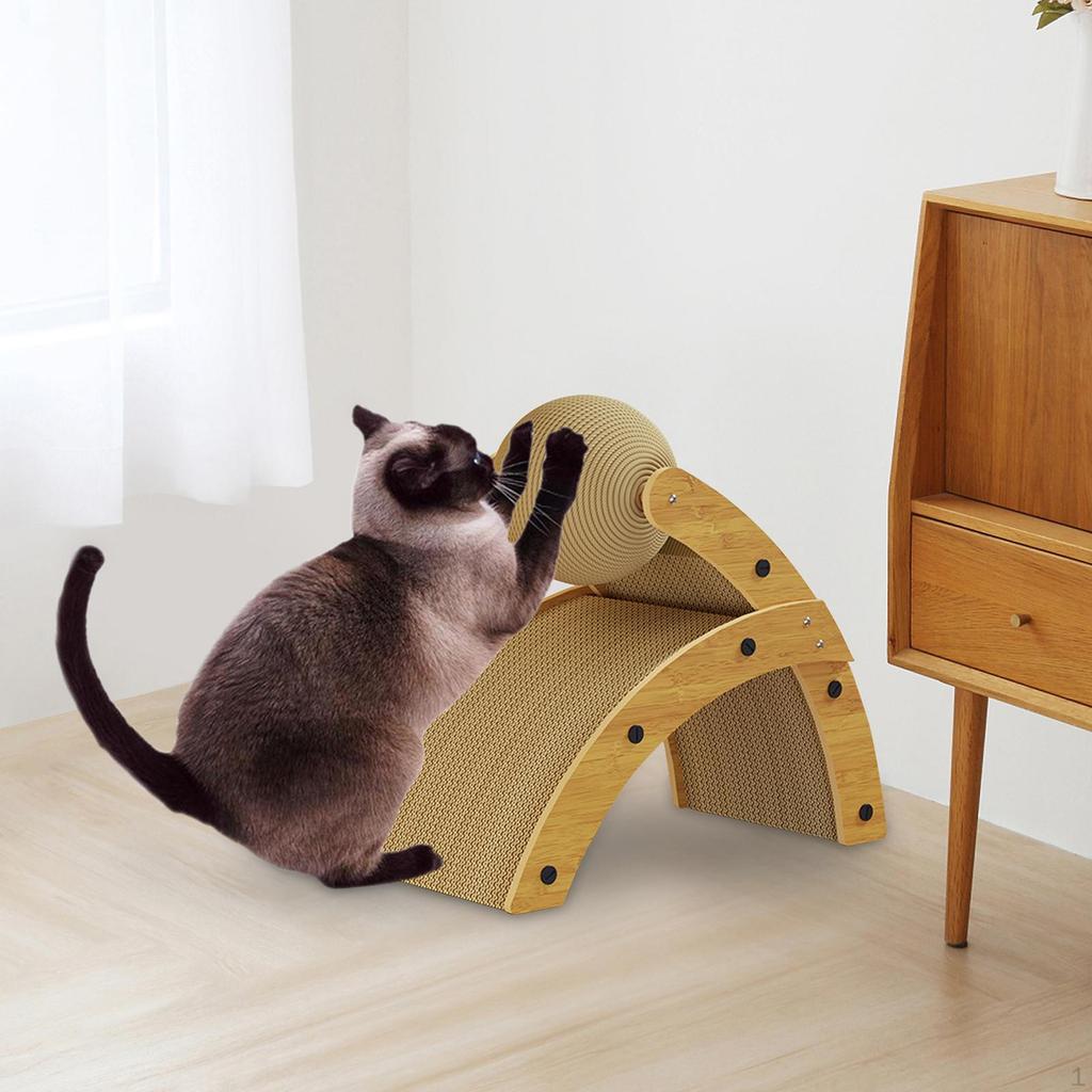 Cat Scratcher Pad Furniture Protector Corrugated Scratch Ball Pet Supplies Crafts Training Toy for