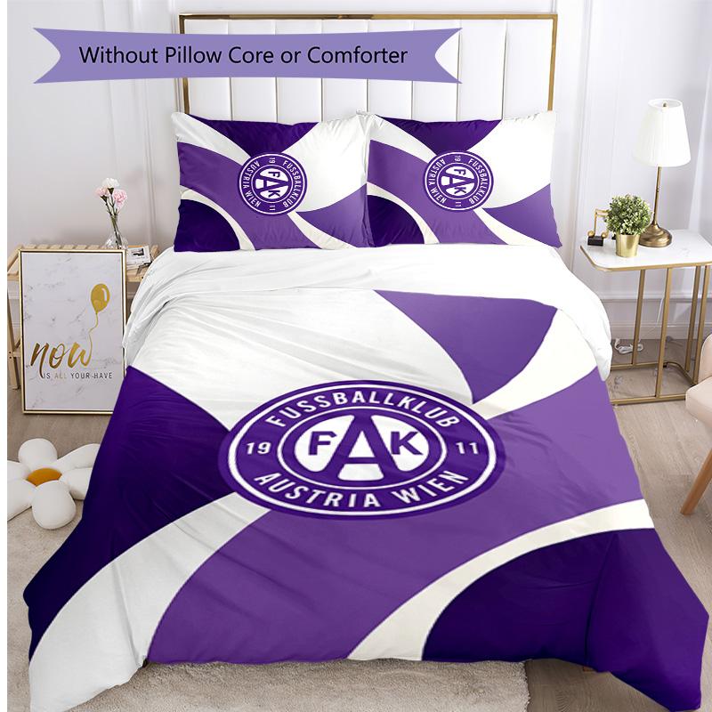 Austria Wien FC Printed 3PCS Bedding Set Breathable Duvet Cover with Pillowcases Decorative Bed Linen for Bedroom Home