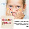 12Pcs Kids Cartoon False Nails - Cute Christmas Themed Pattern, Embossed Press On Nails, Self-adhesive Fake Nails DIY Art