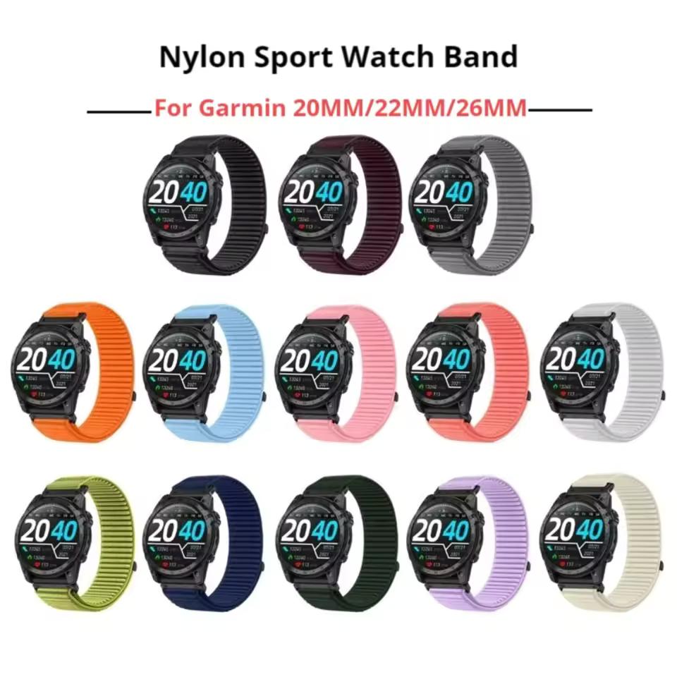20mm 22mm 26mm QuickFit Nylon Band for Garmin Fenix 8 43mm 47mm 51mm 7 7X 6 6X 5 5X Plus/Enduro 3/Epix Pro Gen 2 Strap Bracelet
