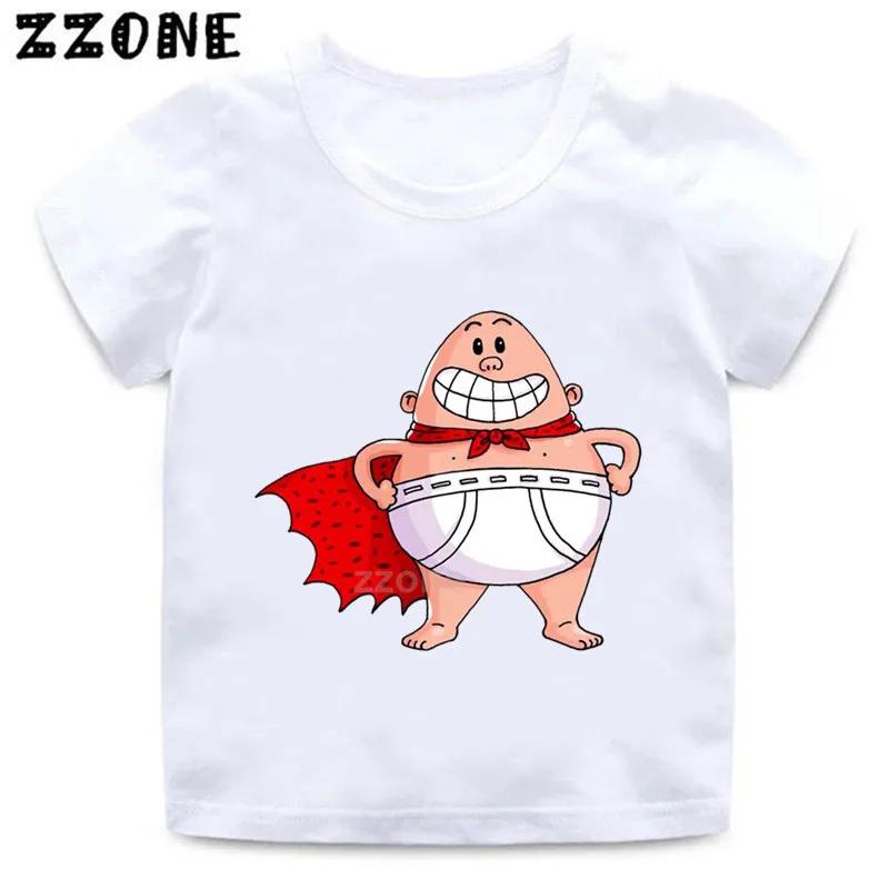 Boys and Girls Captain Underpants Cartoon Print T shirt Kids Funny Casual Clothes Baby Tops Children Summer Short Sleeve Tshirt