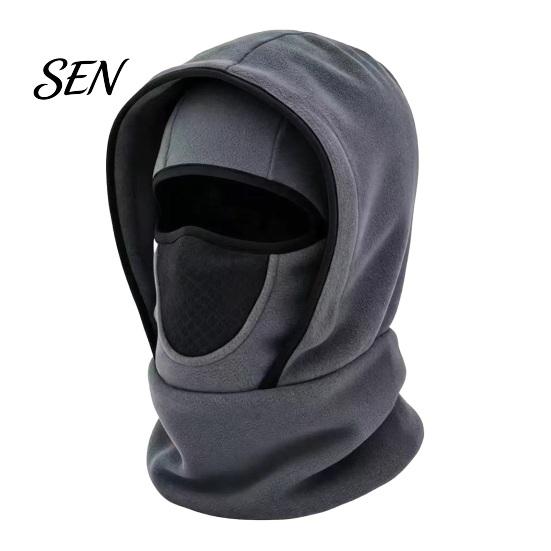 Outdoor Windproof Headwear Thermal Fleece Balaclava Hat, Full Coverage Face Mask, Integrated Warm Neck Gaiter Hat And Warmer for Motorcycle