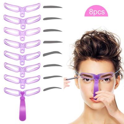 8 in 1 stencil per sopracciglia riutilizzabile trucco di bellezza modello di timbro per sopracciglia set di forme per sopracciglia strumenti per il trucco del sopracciglio