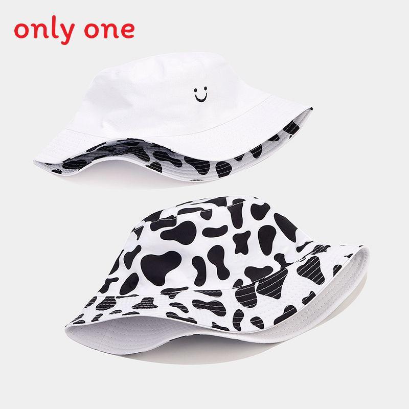 

Cow Pattern Print Sun Hat For Women And Men With Breathable Cotton Blend And Sun Protection Wide Brim Smile White