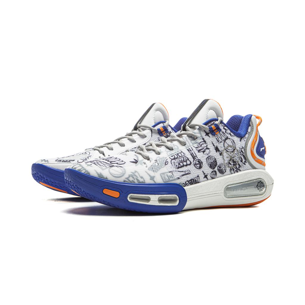Li Ning Wade Phantom 7 Buty do koszykówki męskie, białe, niebieskie, ABPV011-7