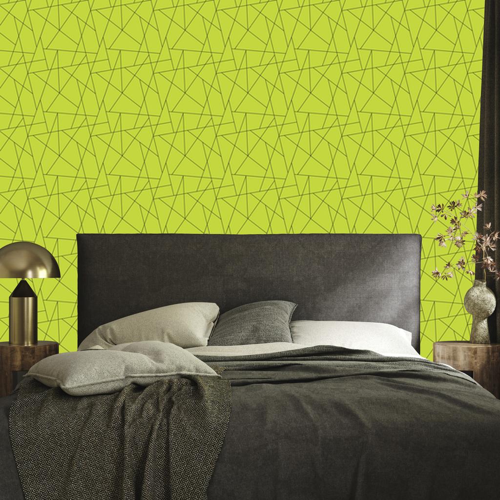 Wallpaper Geometric Pattern Lime Background, Lime Center 50x1000