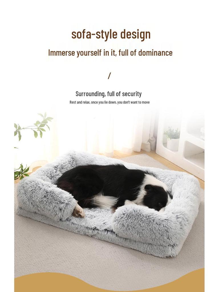 Plush Round Pet Bed for Dogs & Cats - Winter Dog Mat