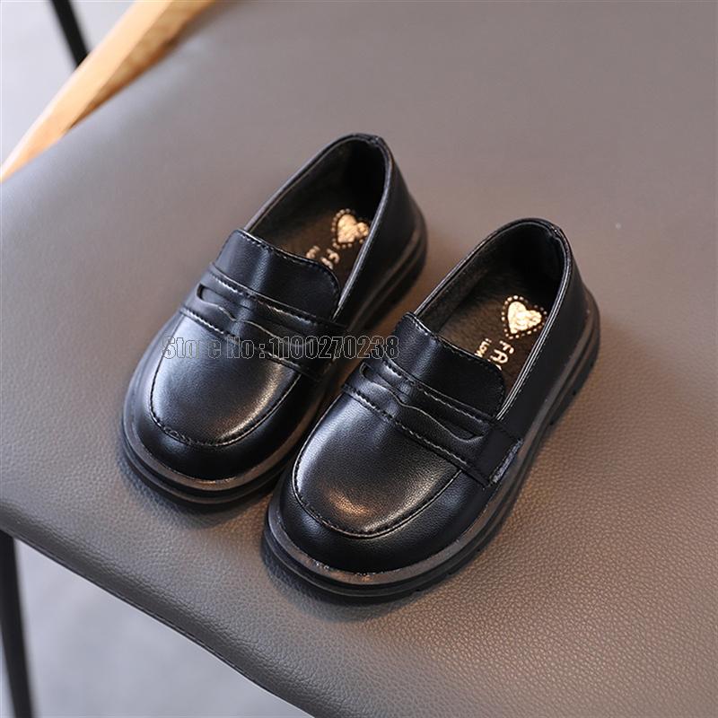 

Children Leather Boy Girl Kid School Flat Sneaker Wedding Formal Slip-on Occasion Party Shoes 36