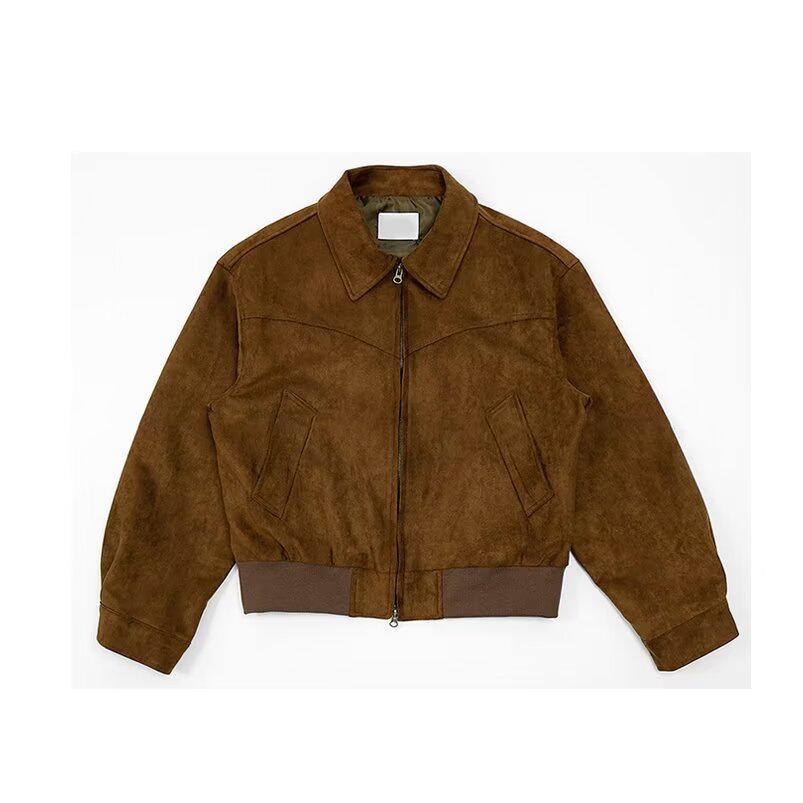 Men's Retro Suede Motorcycle Jacket - Autumn/Winter Lapel Flight Style