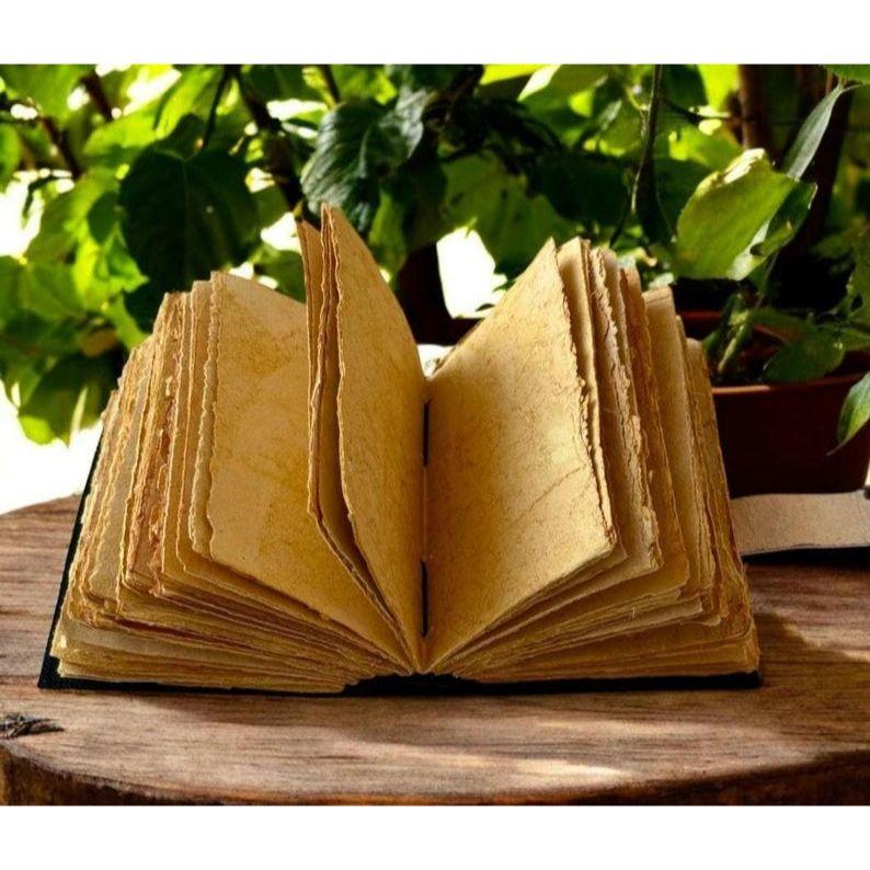 400 Page Large Grimoire Leather Journal, Print Tree of Life Journal, Blank Spell Book Book of Shadows Leather Celestial Gifts For Him Her.