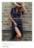 Europäisches und Amerikanisches Sommer Lässiges Mittellanges Hemdblusenkleid für Damen