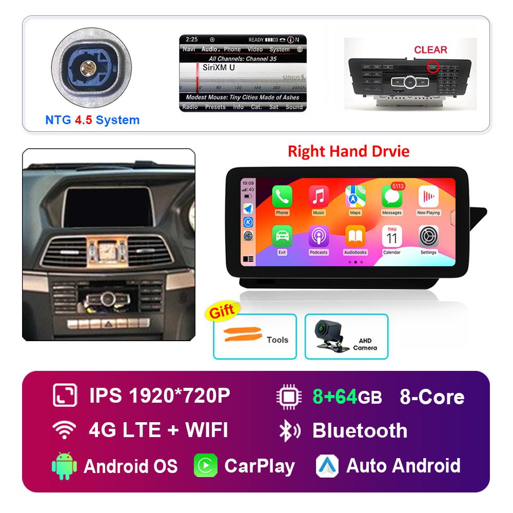 12.3'' Right Hand Drvie for Mercedes Benz E Class C207 W207 2009 - 2015 NTG 4.0 4.5 System Android Car Radio Multimedia Player