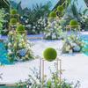 6Pcs Flower Holder Refined Plastic Grass Ball Ornament Rack Stylish Faux Green Ball Support for Party Flower Display