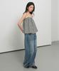 GENERALIDEA Check Frill Sleeveless Top [Black] / Gf2Lts533