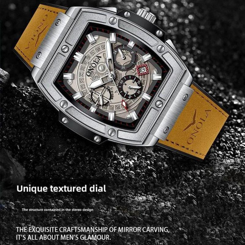 New Watch for Men Fashion Business Wristwatch Automatic Casual Luxury Waterproof Leather Strap Mechanic Watches