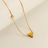 New fashionable cubic zirconia-studded chubby design26Letter pendant necklace, titanium steel, versatile and stylish for women