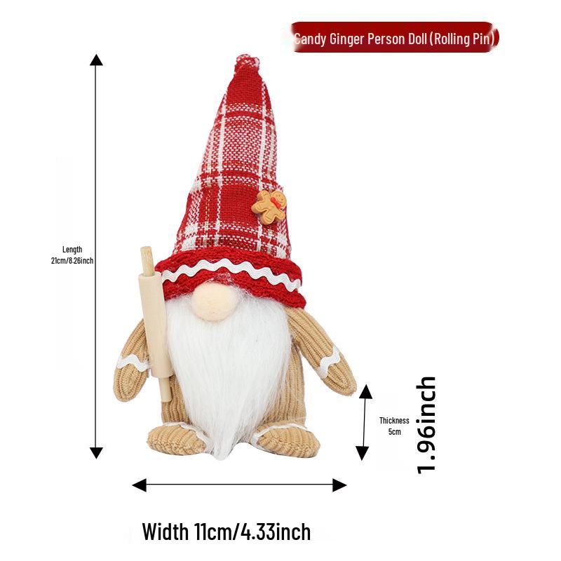 Christmas Gnome Figurine: Gingerbread Man Cabinet Doll