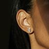 Boucles d'oreilles Luxenter en argent 925 avec zircons brillants plaqués finition en rhodié - Nez