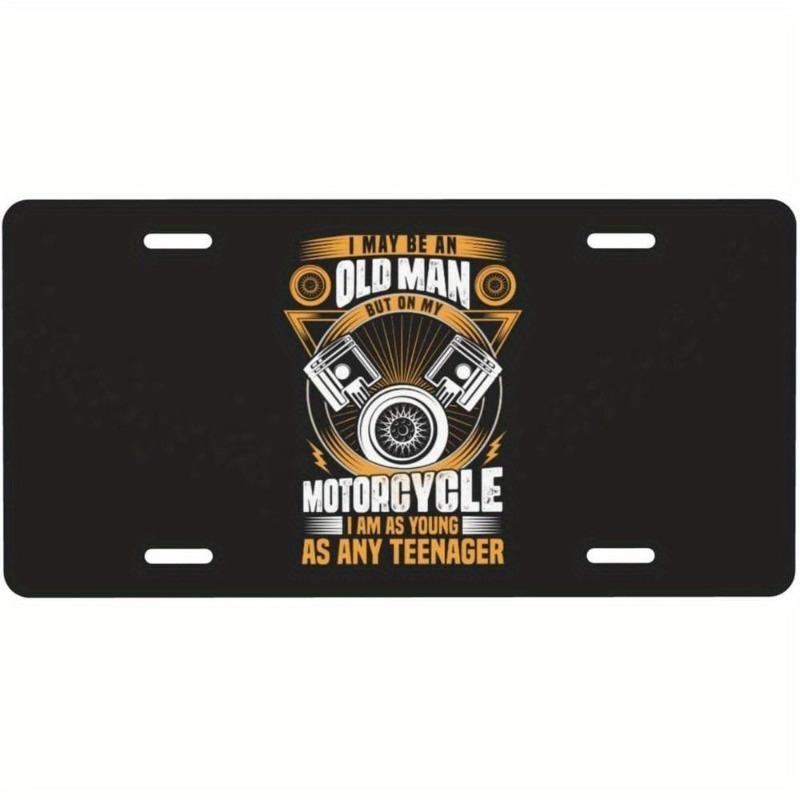 Motorcycle Souvenir License Plate, Metal Auto Wall Decor 15x30cm