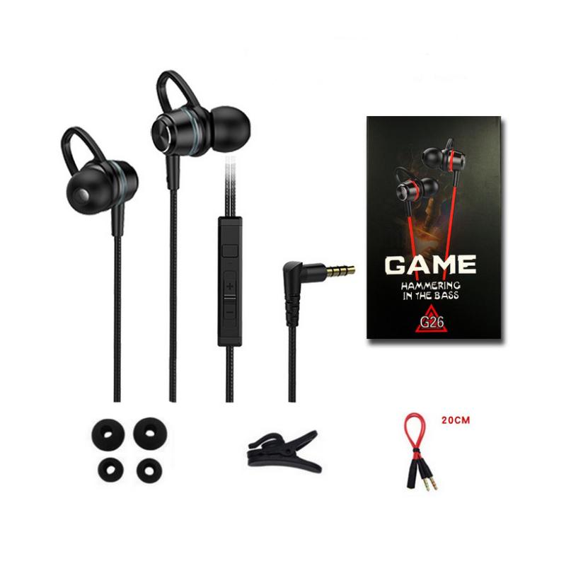 G26 Wired 3.5mm Plug In-ear Gaming Headset With Microphone For Mobile Phone Computer