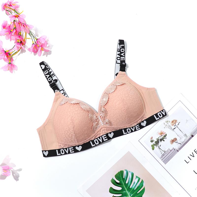 Damen Dünner Übergröße BH Sexy Romantische Französische Spitze BH Druck Push Up mit Bügel BHs 85C-100C-28012