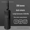 398 Bones Fully Automatic Reversible Umbrella - Windproof, Sun & Rain Resistant, UV Protection, Enlarged for Students