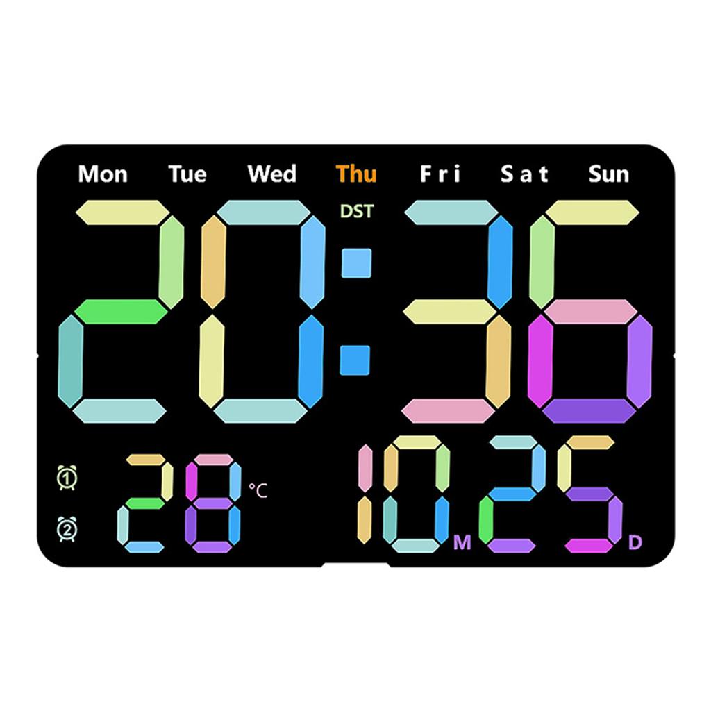 LED-Wecker große Größe digitale elektronische Wanduhr Wohnzimmer einfach Woche großer Bildschirm leise