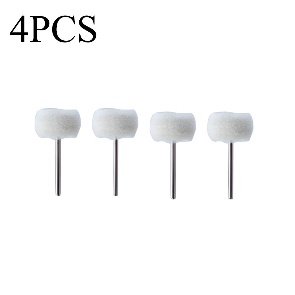 1-10Pcs 3mm Shank Cotton Thread Polishing mini Brush Felt Grinding Sanding Head Abrasive Buffing Wheel for Dremel Dril Jade