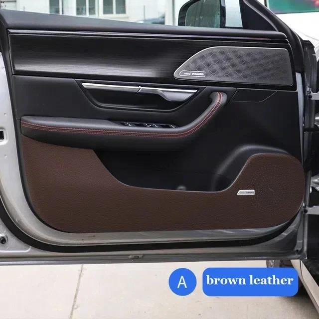 For Xpeng P7 2022 2023 2024 4Pcs Car Door Anti Kick Protection Pad Panel Alcan Tara Suede Auto Doors Anti-Dirty Cover Sticker