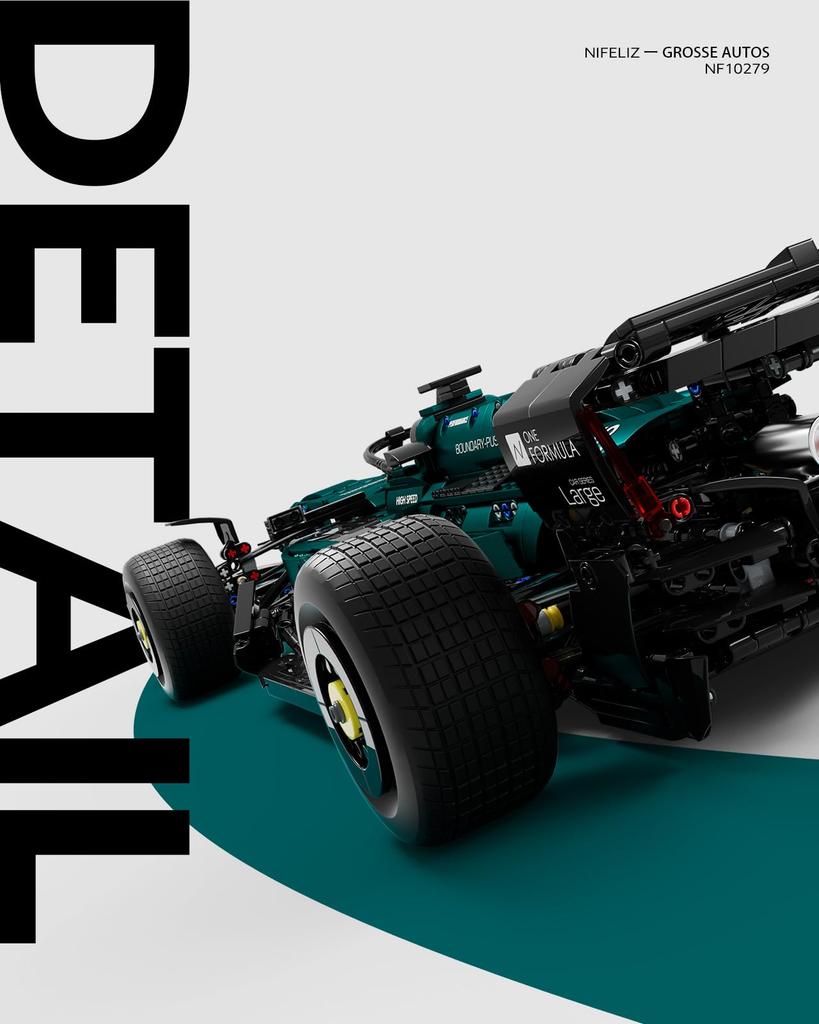 Nifeliz AM24 F1 Κυβάκια Κατασκευής, 1:Συλλεκτικό Μοντέλο Κλίμακας 8 για Ενήλικες, Δώρο Γενεθλίων, Διακόσμηση Σπιτιού ή Γραφείου (2.351 Τεμάχια)