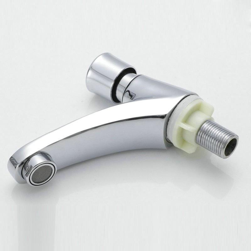 Single Cold Press Basin Faucet with Automatic Time-Delay