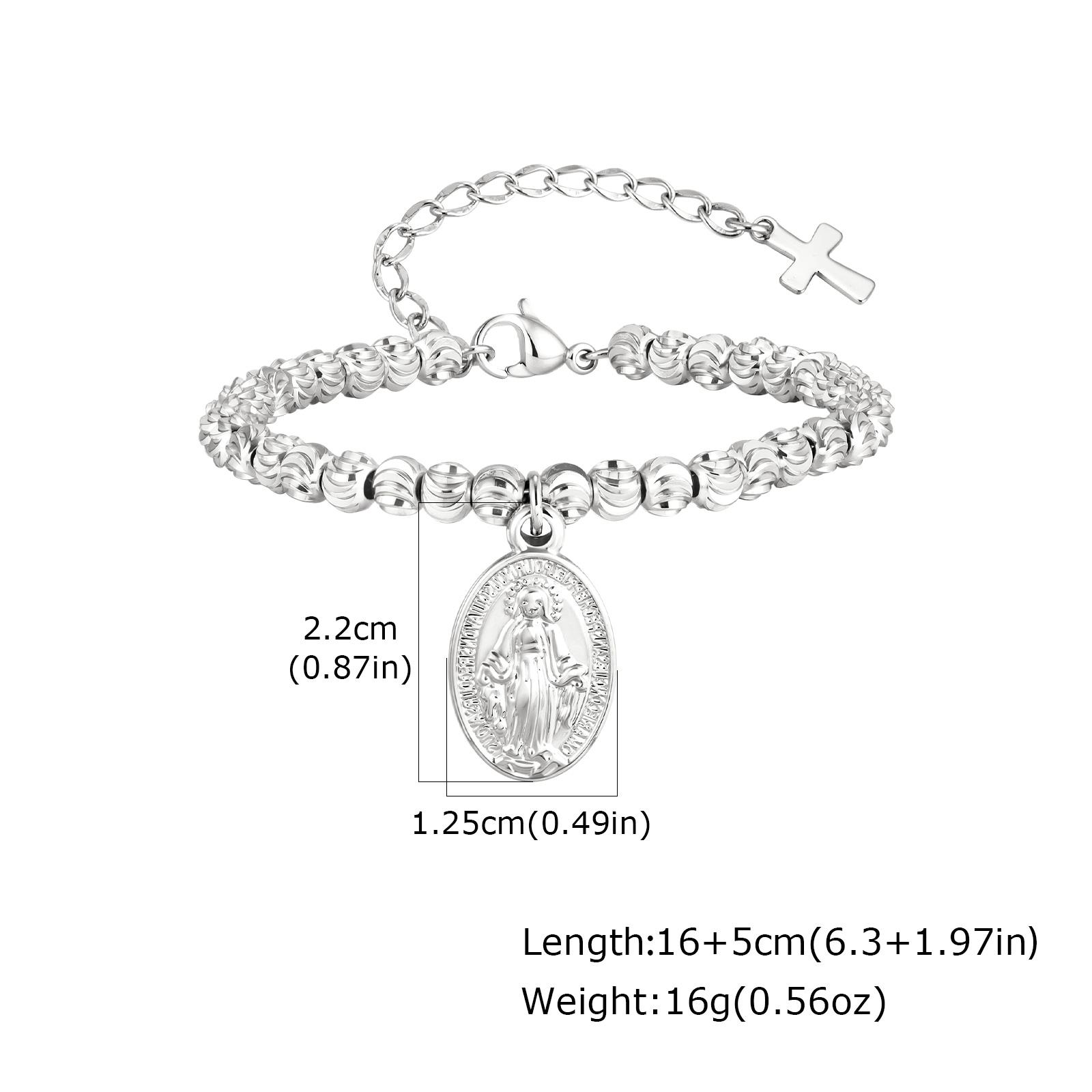 

Rosary Bracelet for Women Catholic Saint Virgin Mary Medal Jewelry Waterproof Hypoallergenic Religious Baptism Gift