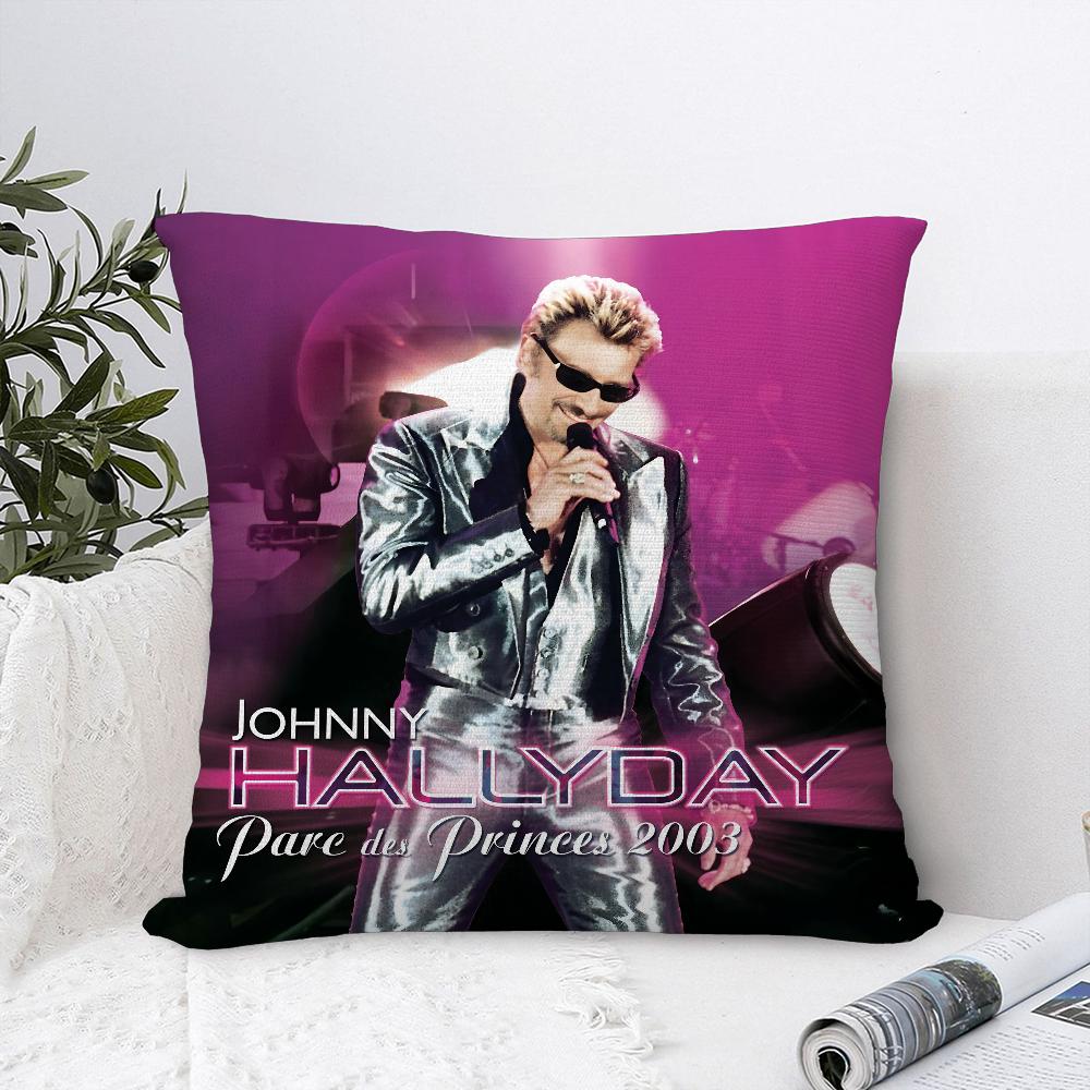 J-Johnny H-Hallyday Pillow Case Sofa Decorative Home Double-Sided Print Plush Square Throw Pillow Covers Cushion Decor Cover