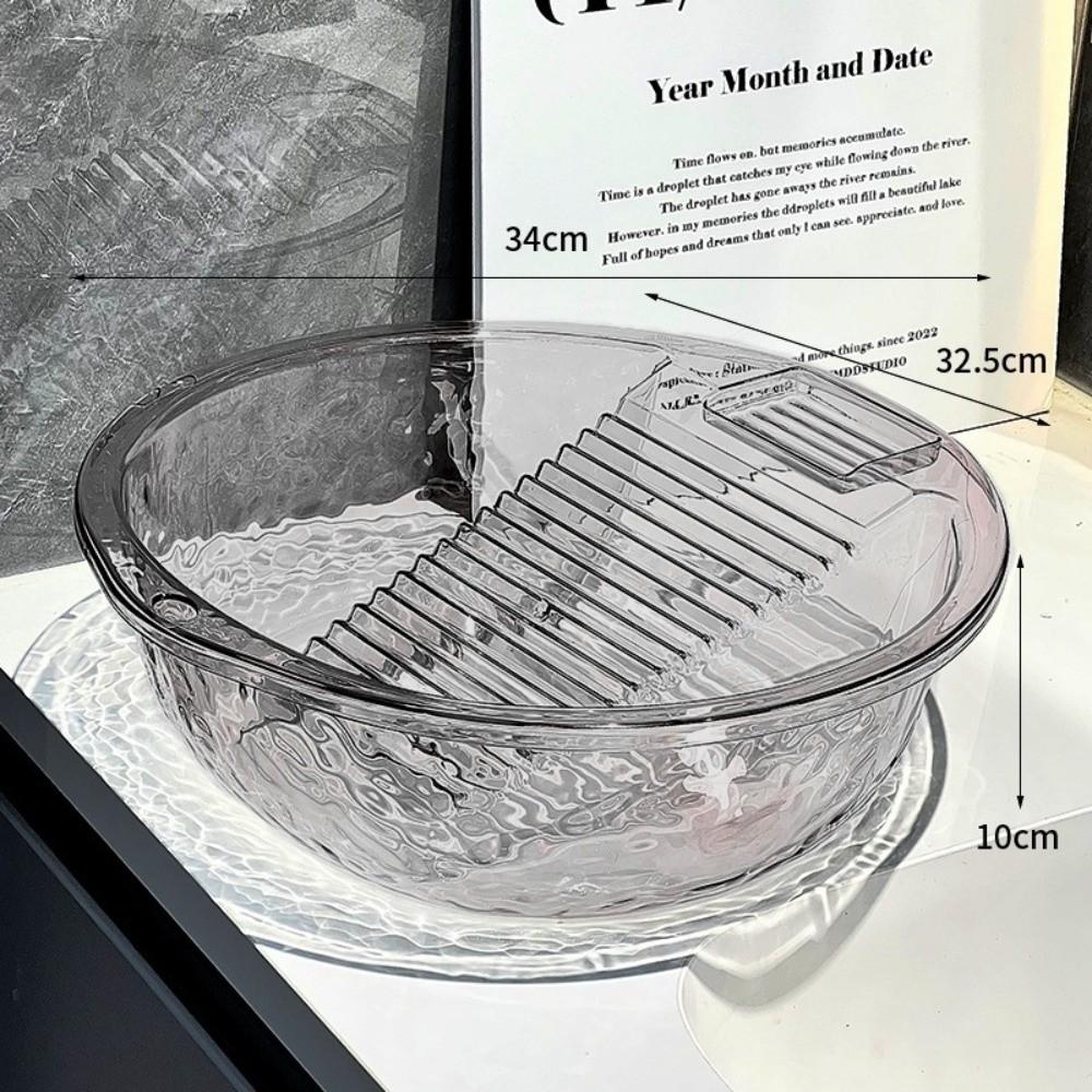 

2IN1 Washboard Basin Plastic Thickened Underwear Cleaning Basin Lightweight Non-Slip Laundry Basin For Hand Washing Clothes