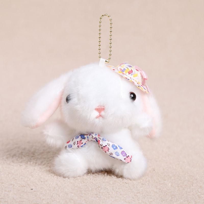 Animal Plush Keyring With Flower Hat And Bow For Kids And Teens Gift