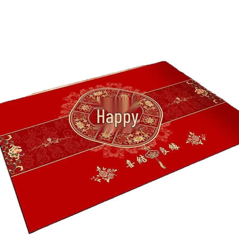 Festive Red Wedding Entrance Mat: Water-Absorbing, Anti-Slip Door Mat