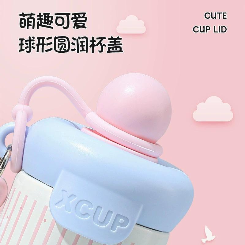 Water Bottle Animal Cartoon Float Cup Stainless Steel Vacuum Thermos Cup Rope Water Cup