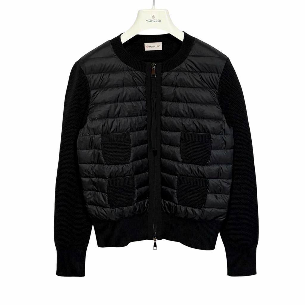 MONCLER Down ize Cardigan Black Men's Size S Model E2093947480098125