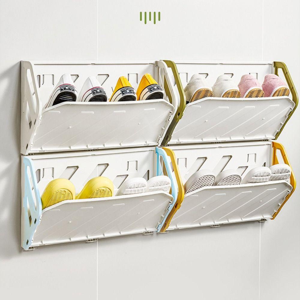 Multifunctional Shoe Shelves Punch Free Shoes Organizer Simple Home Entrance Storage