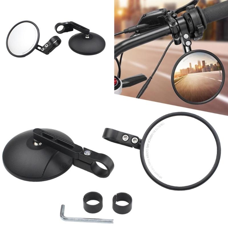 Panoramic Visibility Bike Rearview Mirror Shockproof ABS Build 360 Adjustable Angle Easy Installation for Motorcycles